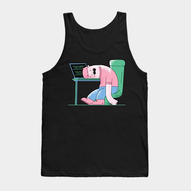 Man sleeping on Desk Tank Top by A&P